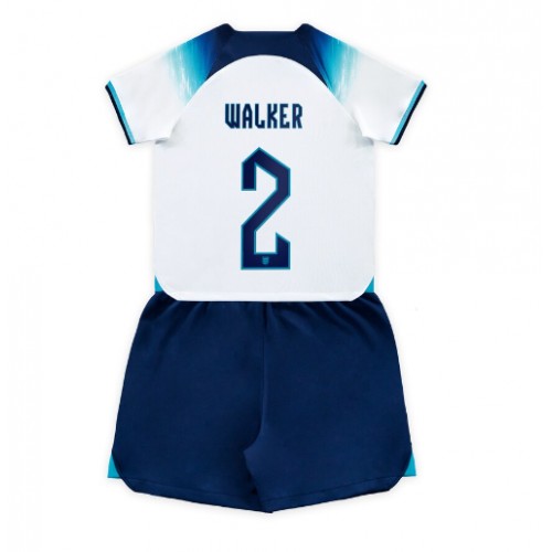 Otroški Nogometni dresi Anglija Kyle Walker #2 Domači SP 2022 Kratek Rokav (+ Kratke hlače)